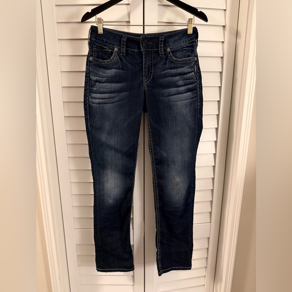 Silver Suki Baby Boot Jeans Dark Blue Size 29 - Picture 3 of 15